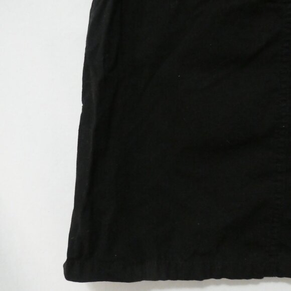 H&M | size 8 | Elegant Black Cotton Mini Skirt | Button Front | Buckle Back - Picture 12 of 14